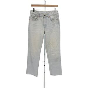 Raey Women Straight Jeans Mid Rise Blue Cotton Inseam 31 Size 26